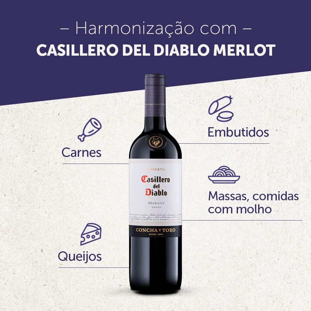 Concha y Toro Casillero Del Diablo Merlot 750ml - Imagem 3