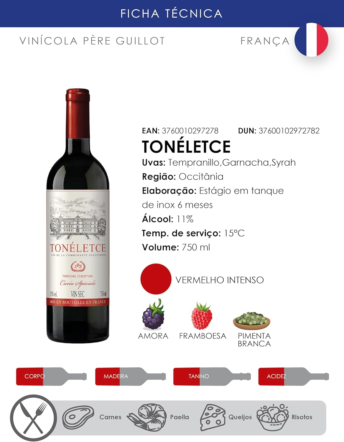 Tonéletce Vinho Tinto Francês 750Ml - Imagem 4