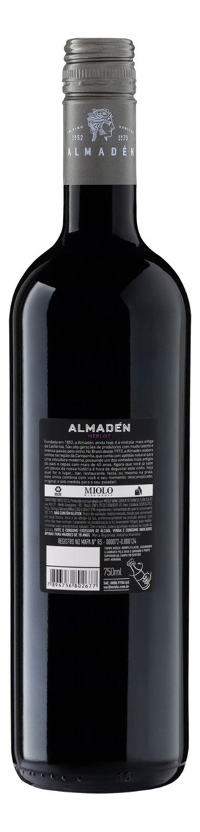 Vinho Almadén tinto merlot garrafa 750mL adega Miolo Wine Group - Imagem 2