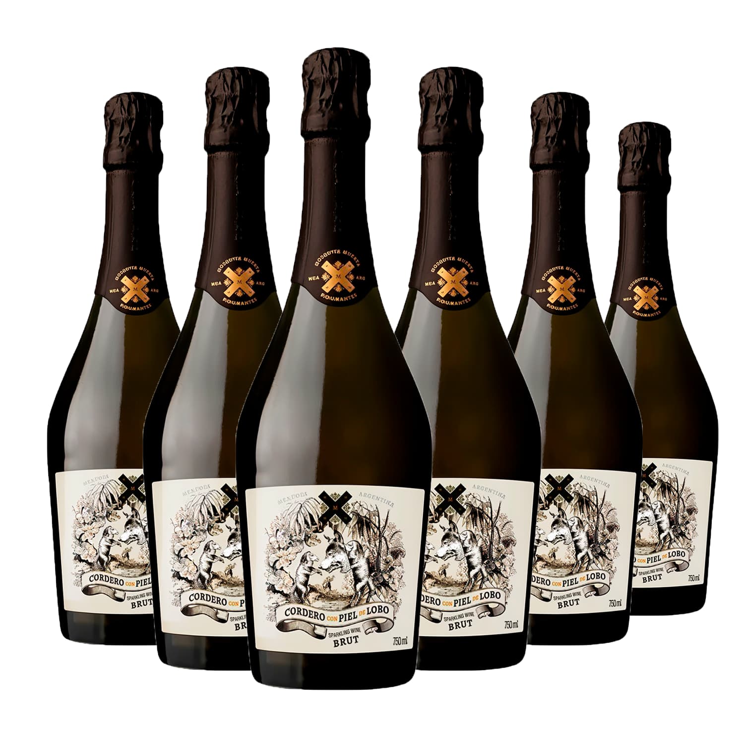 Kit 6 Espumante Cordero Con Piel de Lobo Brut